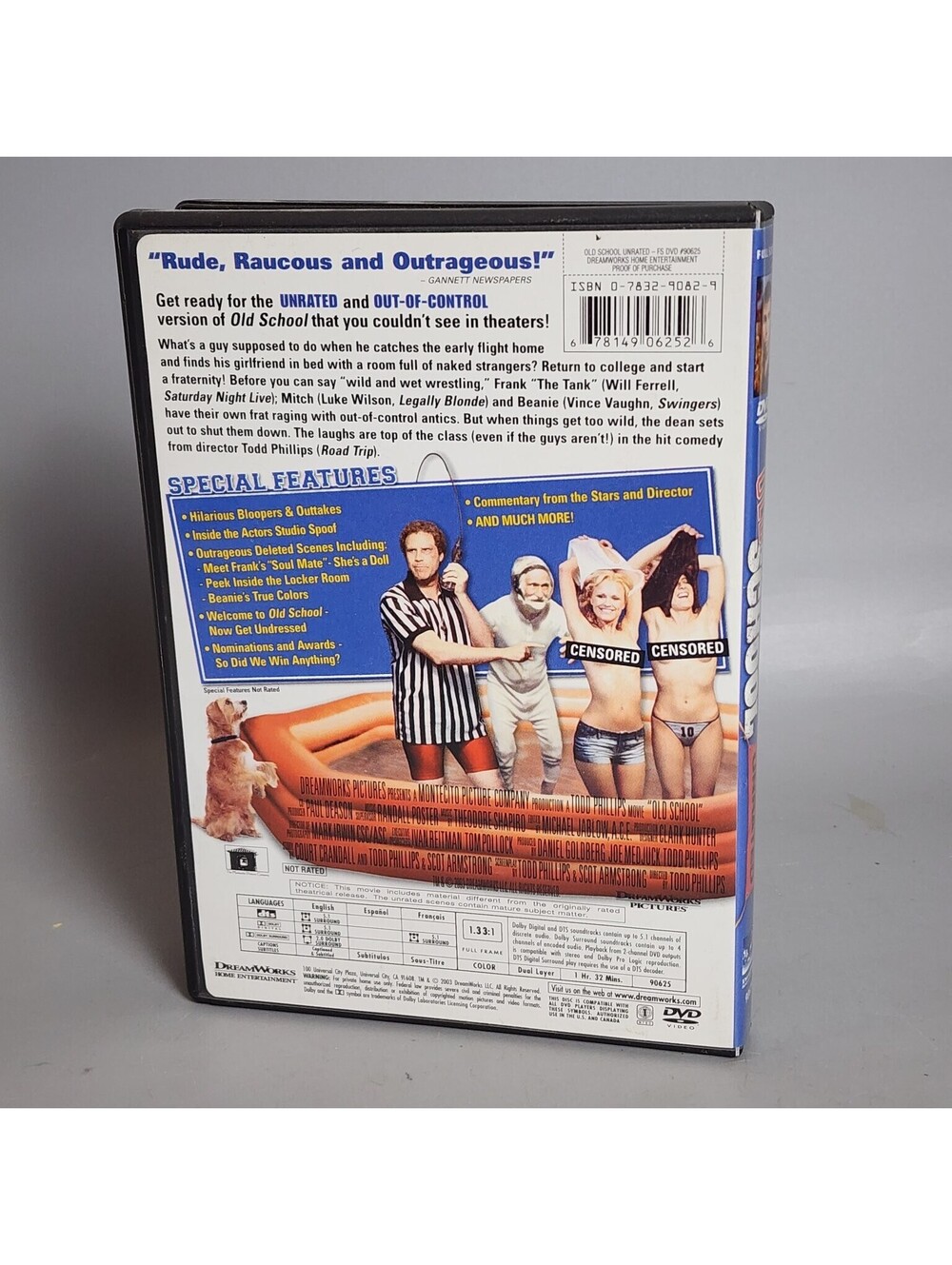Old School Unrated DVD Will Ferrell Luke Wilson Vince Vaughn Todd Phillips - Picture 2 of 3